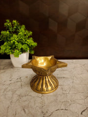 Premium Brass Five Face Diya | Auspicious Panchamukhi Deepam for Vastu, Wealth & Festive Decor