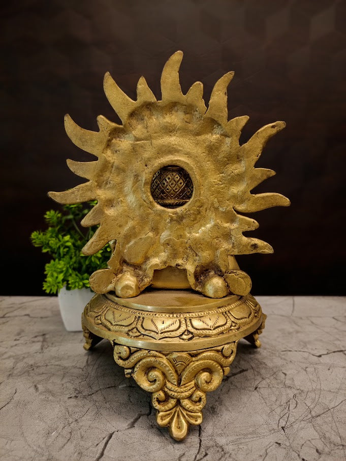 Exclusive Brass Dasya Hanuman on Pedestal Base | Premium Semi-Kneeling Anjaneya Idol for Courage & Vastu Protection