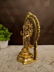 Premium Fine Art Brass Lord Murugan with Majestic Thiruvachi | Divine Kartikeya Statue for Vastu, Victory & Temple-Grade Decor