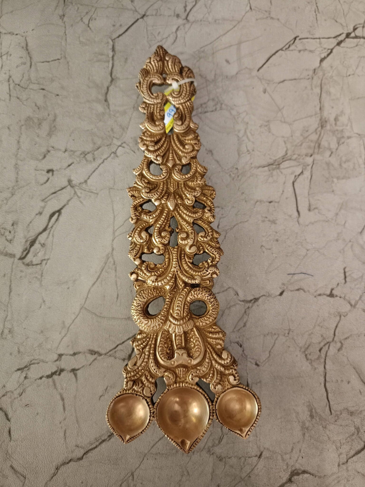 Premium Brass Deity Face Aarthi with Naga Handle | Antique Ritual Diya for Sacred Mandir Decor (India)
