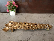 Premium Brass Deity Face Aarthi with Naga Handle | Antique Ritual Diya for Sacred Mandir Decor (India)