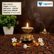 Brass Fine Art Tortoise Diya | Miniature Vastu Kurma Oil Lamp for Pooja & Home Decor