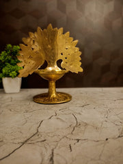 Premium Brass Single Face Tree Diya | Elegant Tree of Life Oil Lamp for Pooja & Vastu