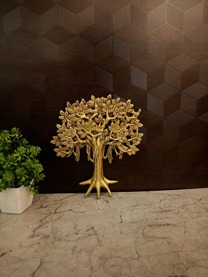 Premium Brass Kalpavriksha Tree Wall Hanging | Divine Wish-Fulfilling Tree for Vastu & Home Decor