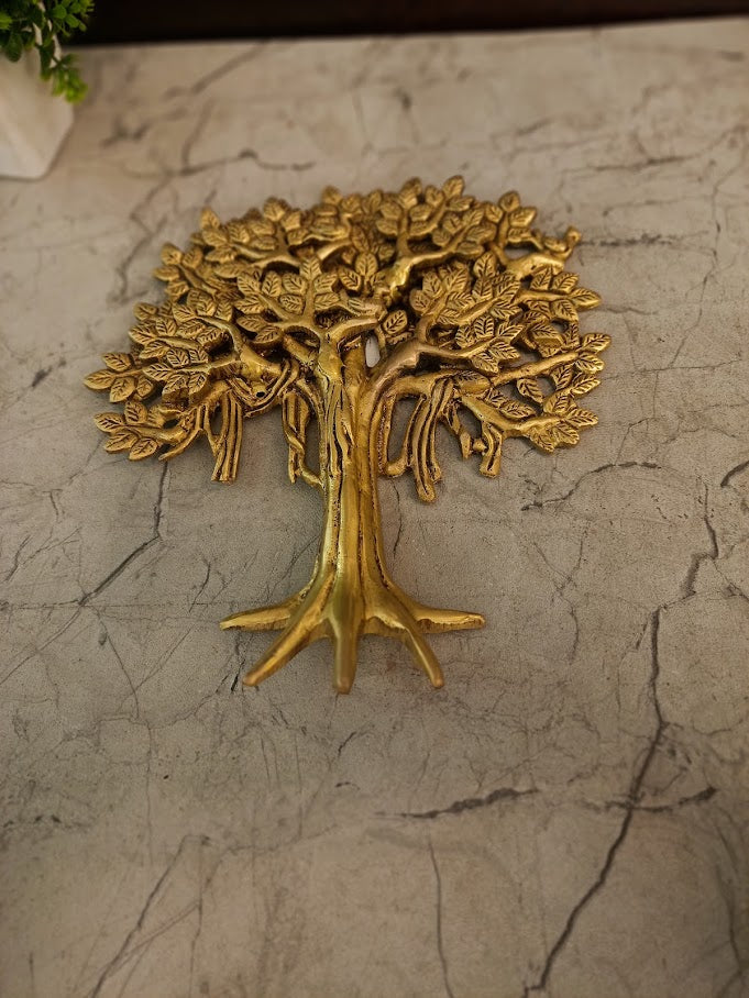 Premium Brass Kalpavriksha Tree Wall Hanging | Divine Wish-Fulfilling Tree for Vastu & Home Decor