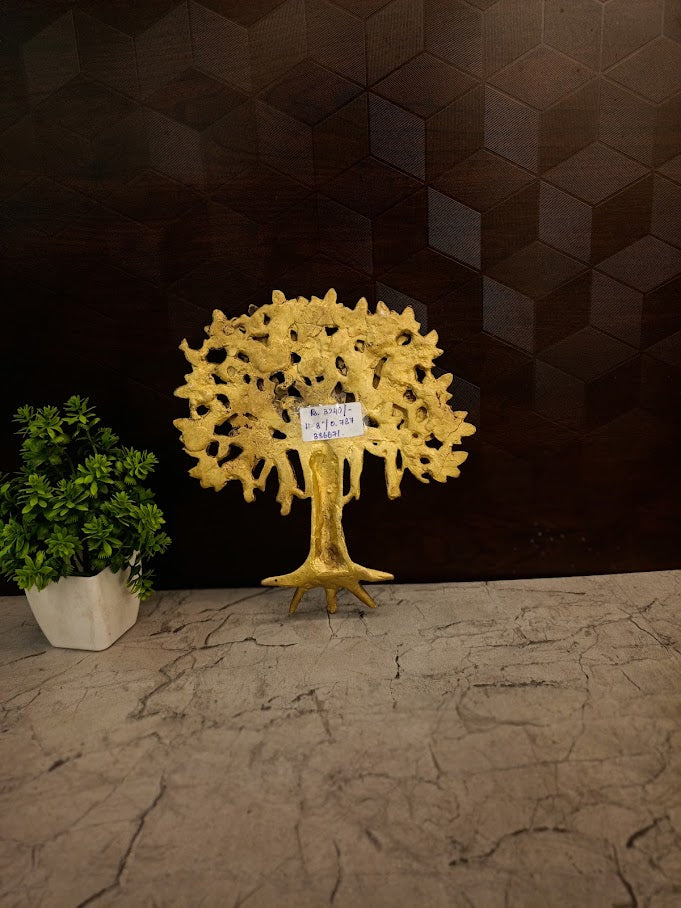 Premium Brass Kalpavriksha Tree Wall Hanging | Divine Wish-Fulfilling Tree for Vastu & Home Decor