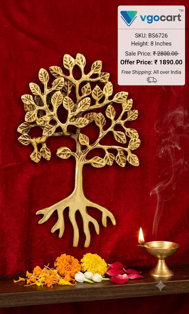Buy Premium Brass Kalpavriksha Tree With Roots Wall Hanging For Vastu Wealth And Success