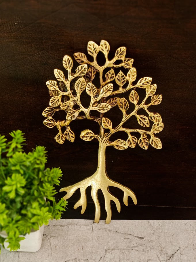 Buy Premium Brass Kalpavriksha Tree With Roots Wall Hanging For Vastu Wealth And Success