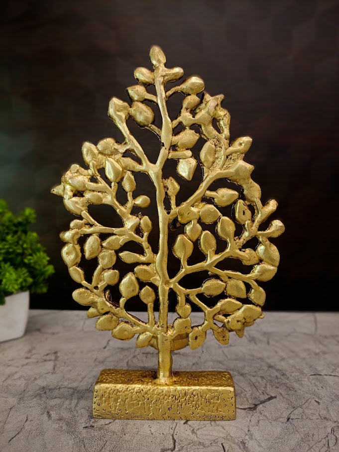 Premium Antique Brass Kalpavriksha Tree With Diya For Vastu Wealth And Wish Fulfillment