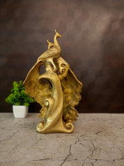 Premium Brass Pair of Peacocks on Branches | Elegant Twin Mayil Figurine for Vastu Harmony & Home Decor
