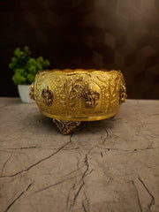 Premium Brass Ashtalakshmi Uruli | Royal Traditional Water Bowl for Entryway Decor & Vastu Prosperity