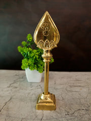 Premium Brass Stone-Studded Gnana Vel | Jeweled Murugan Spear for Vastu, Alangaram & Pooja Mandir