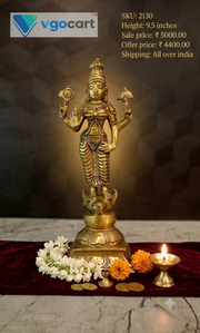 Premium Brass Goddess Vishnu Mayaa Idol | Divine Mahamaya Statue for Vastu Protection & Cosmic Power