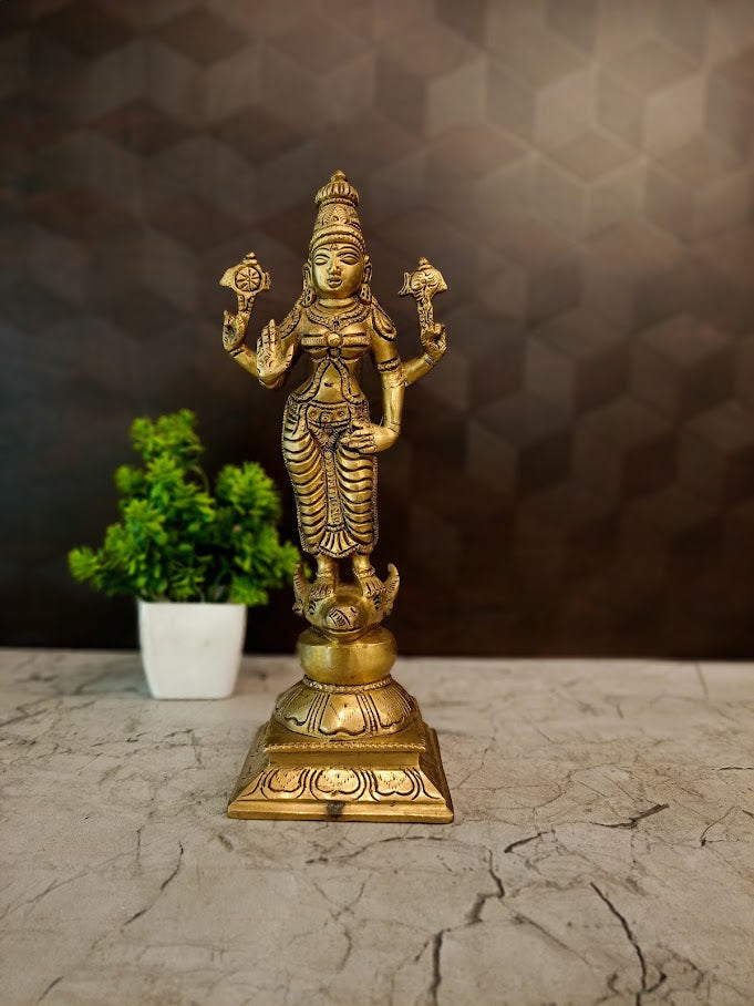 Premium Brass Goddess Vishnu Mayaa Idol | Divine Mahamaya Statue for Vastu Protection & Cosmic Power