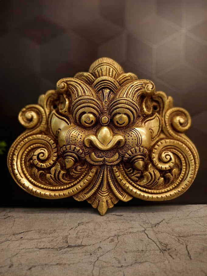 Small Premium Brass Yazhi Wall Mount | Mythical Temple Yali Protector for Door & Vastu
