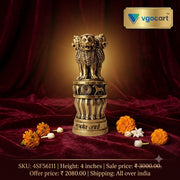 Premium Fine Art Brass Ashoka Pillar | Majestic Lion Capital Emblem for Executive Decor & Vastu Authority