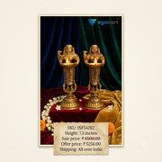 Authentic Brass Paavai Vilakku Pair | Traditional Deepalakshmi Diya Set for Vastu & South Indian Entryway Decor