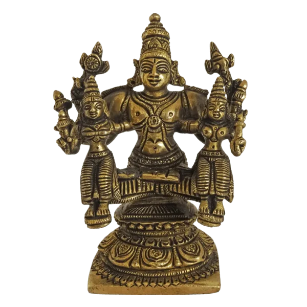 Brass Lord Vishnu Idol With Sridevi Bhudevi Statue Hindu God India Coimbatore Buy Online 0397