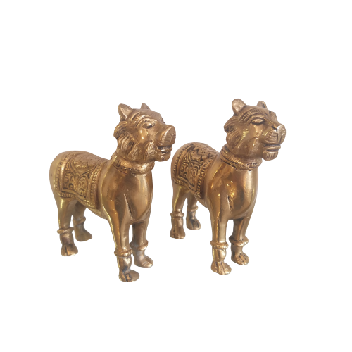 Brass Pair Female Lion Statue Set Home Decor Showpiece Gift Buy Online India