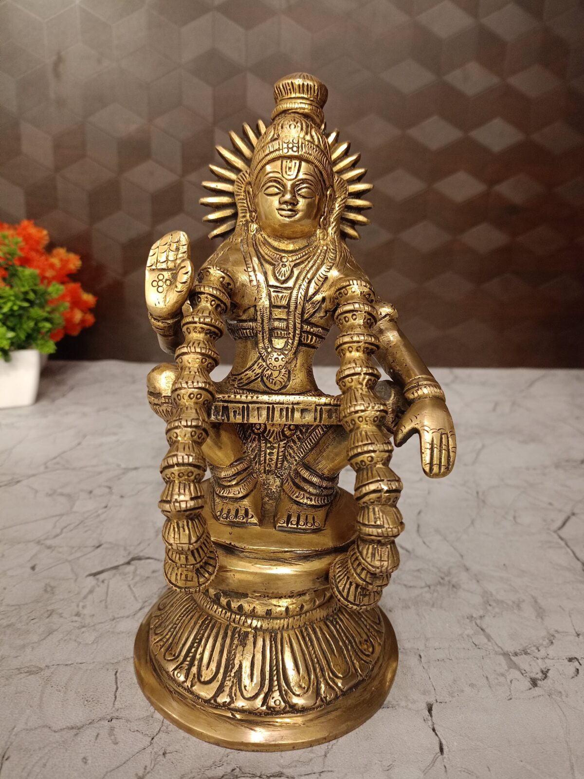 brass ayyappan statue pooja gift vgocart coimbatore india scaled