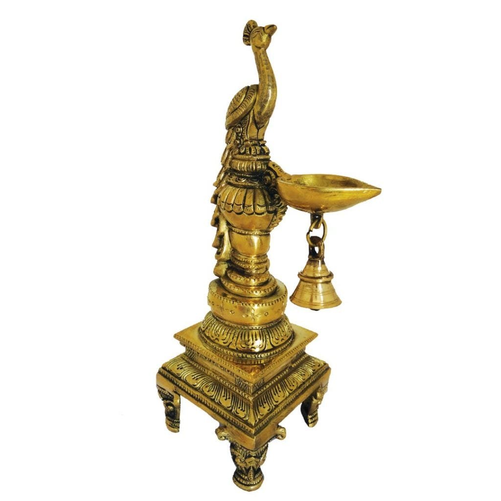Brass Peacock Diya With Bell Home Decor Gifts Pooja Idols Coimbatore India Buy Online 0750 2