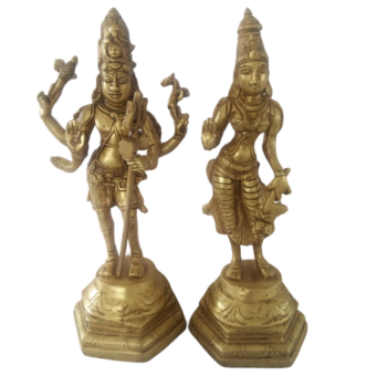 Lord Shiva and Parvati Brass Statue Inches 11 - VgoCart.Com - Brass ...