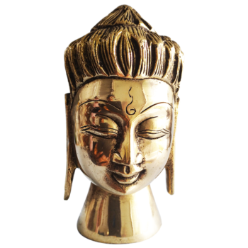 Handcrafted Meditating Buddha Face Statue 5.5"