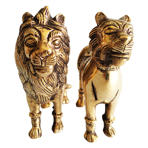 Brass Lion with Pair Set