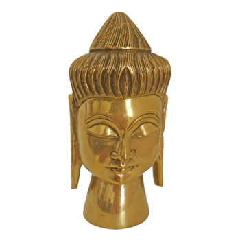 Handcrafted Meditating Brass Buddha Face Statue 8"