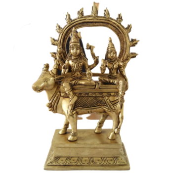 God shiva with parvathi (Pardosan) Brass Statue Inches 9