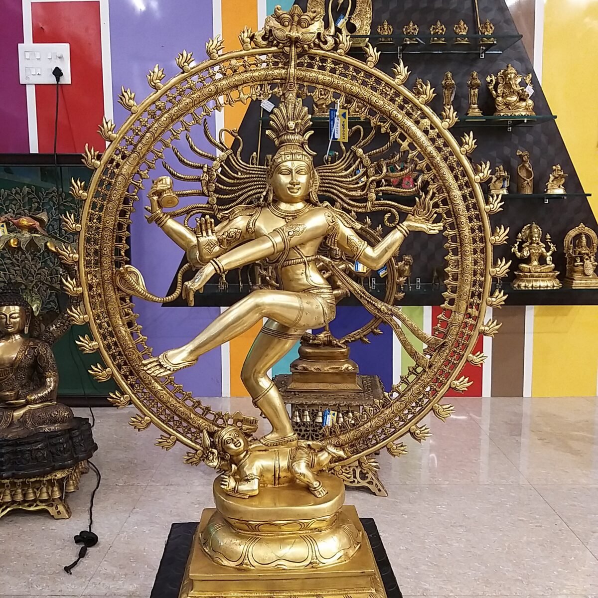brass natarajar big statue home decor pooja items scaled