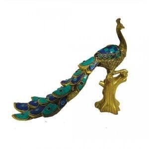 Brass Peacock Show Figurine