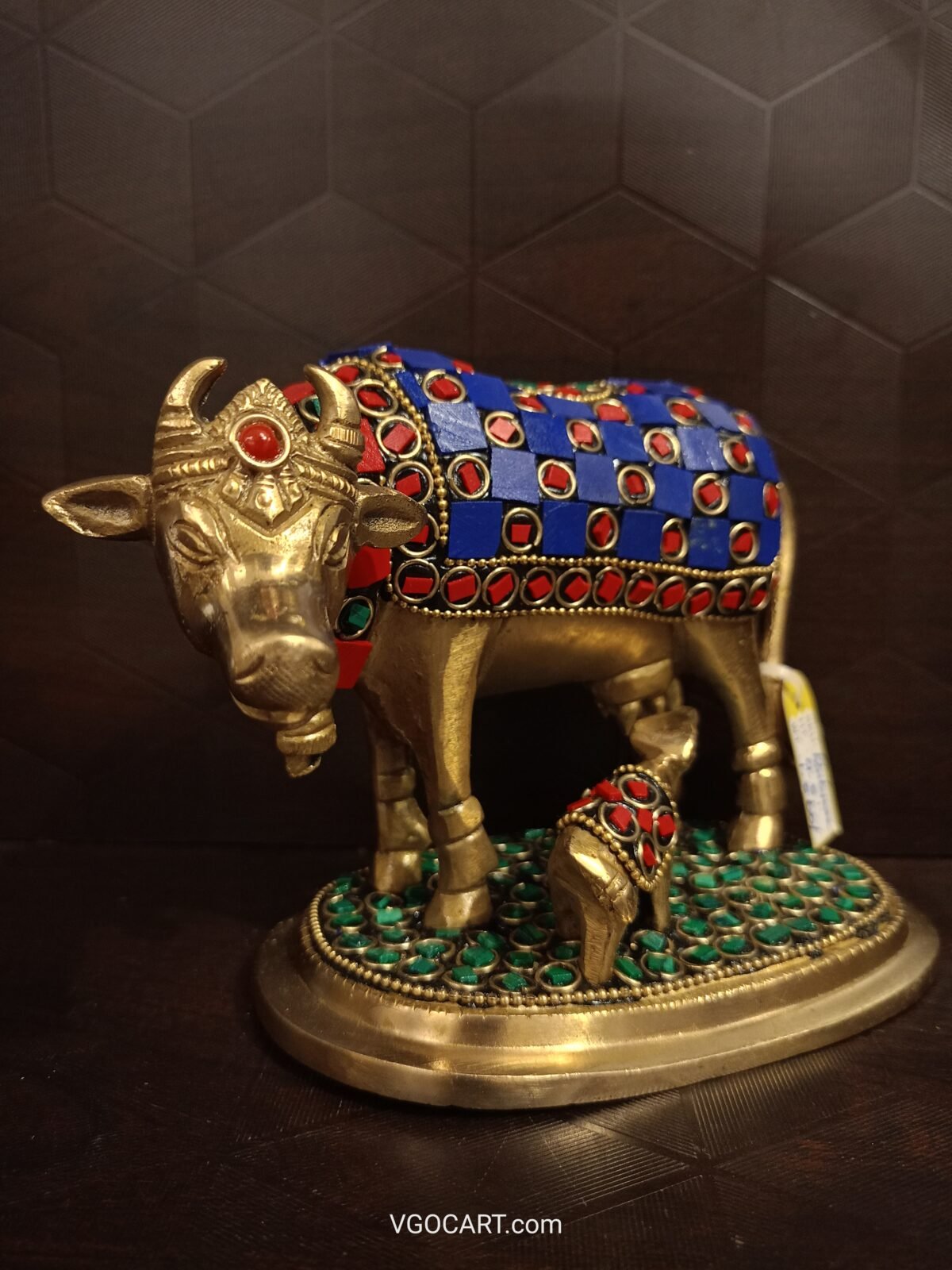 brass stone cow calf idol pooja gift gocart coimbatore india scaled
