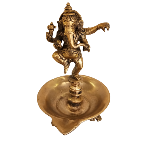 Brass Diya With Dancing Ganesha Pooja Item Home Decor Hindu God Coimbatore India Buy Online 0685