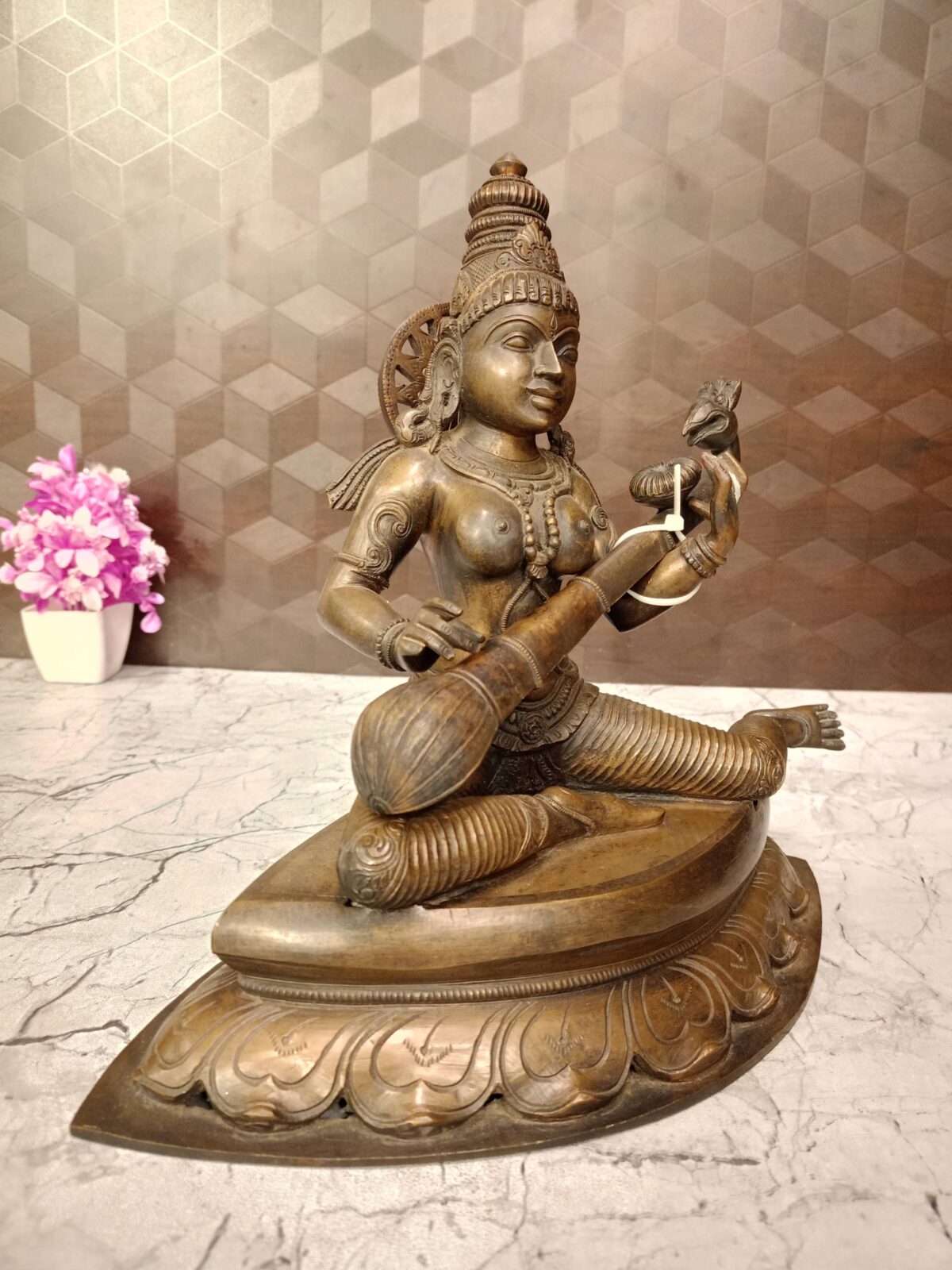 brass saraswathi statue pooja gift vgocart coimbatore india scaled