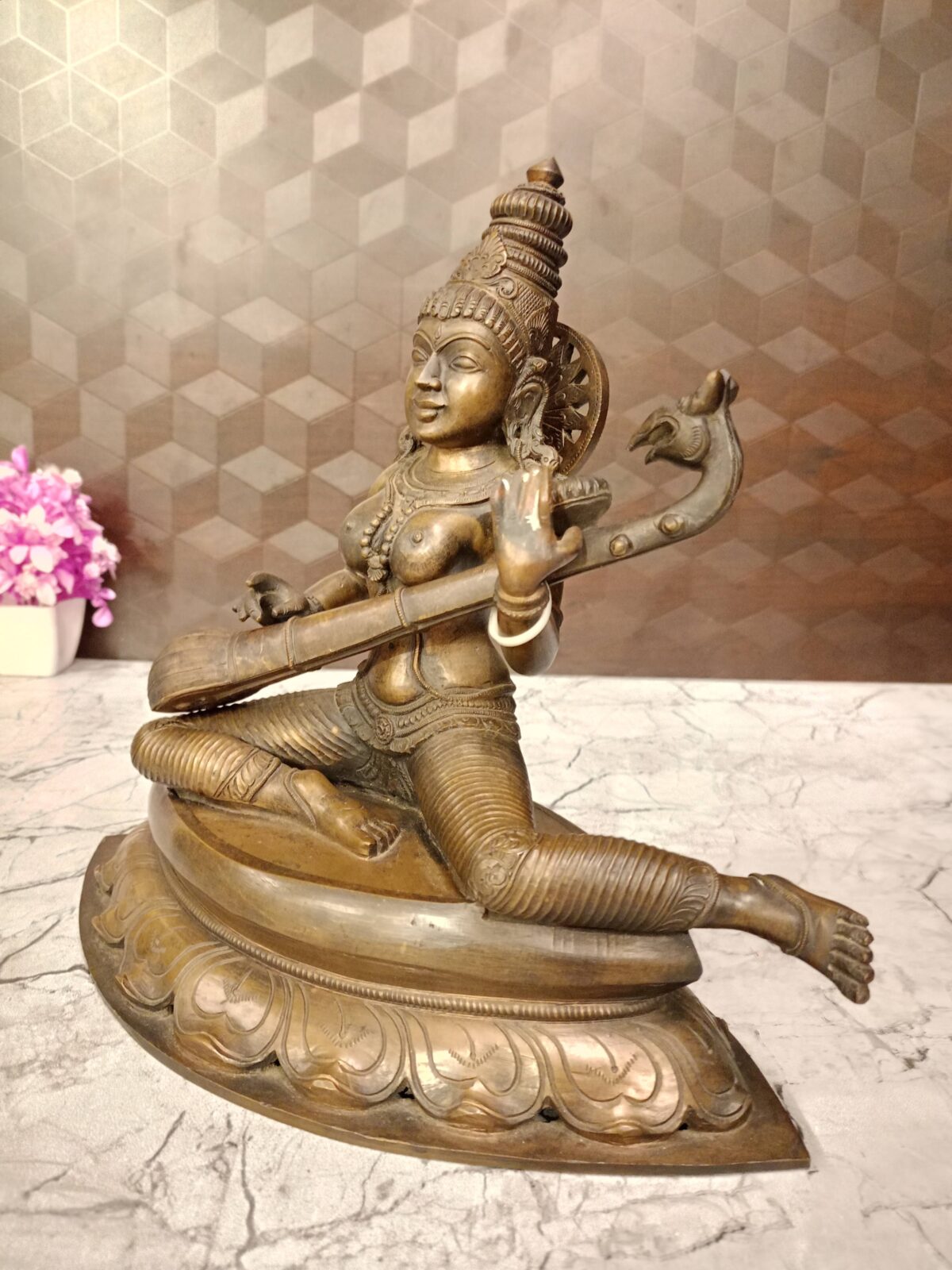 brass saraswathi statue pooja gift vgocart coimbatore india1 scaled