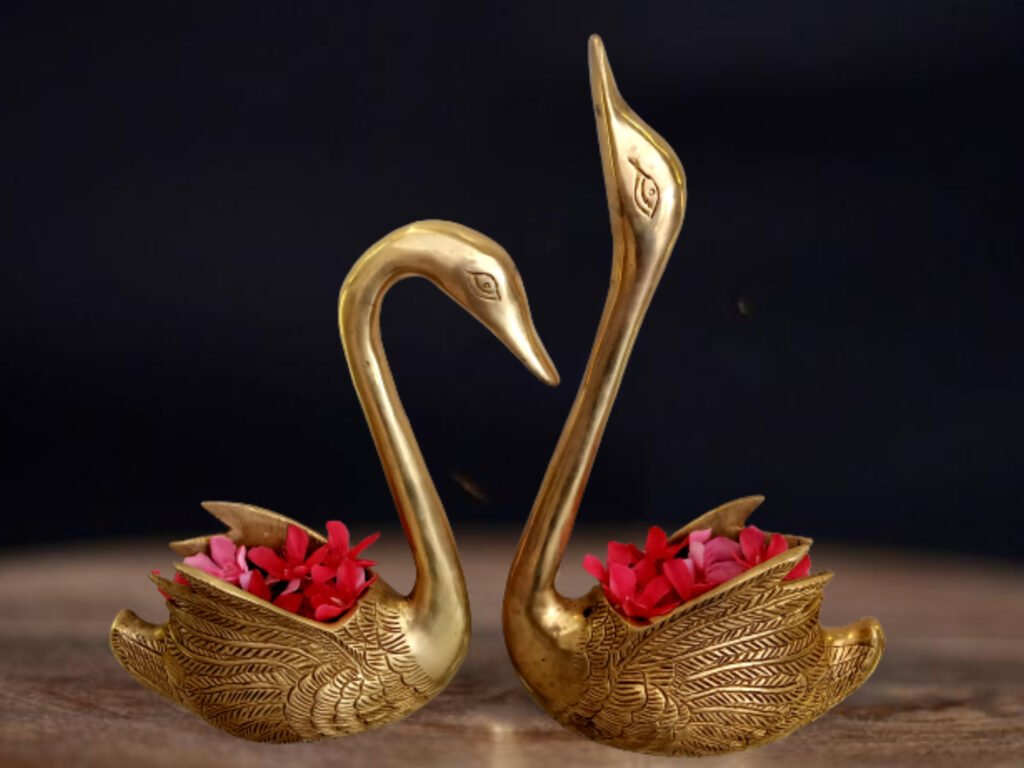 Brass Swan Uruli Multi Colour finish for Gift,Brass antique Buy