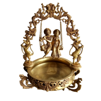brass radha krishna uruli