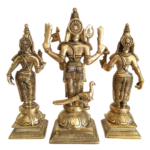 Brass Murugan Statue with Valli And Deivanai 9