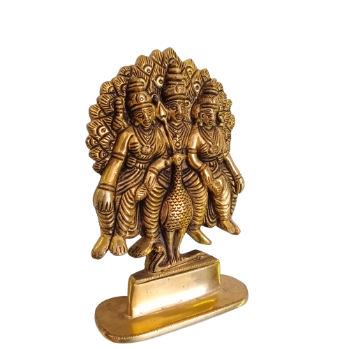 brass murugan valli deivanai statue god idols pooja india 1