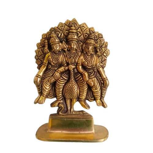 Lord Murugan with Valli Deivanai Brass Statue
