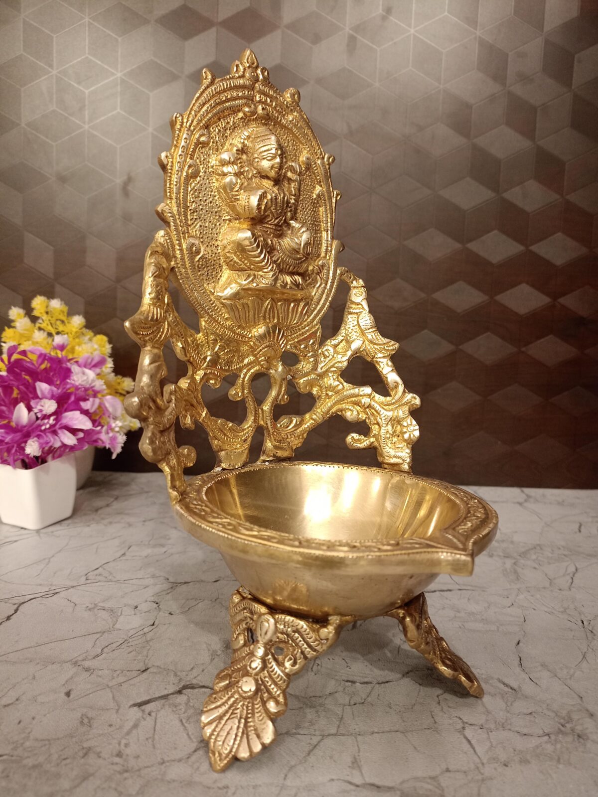 brass lakshmi designer diya pooja gift home decor vgocart coimbatore india scaled