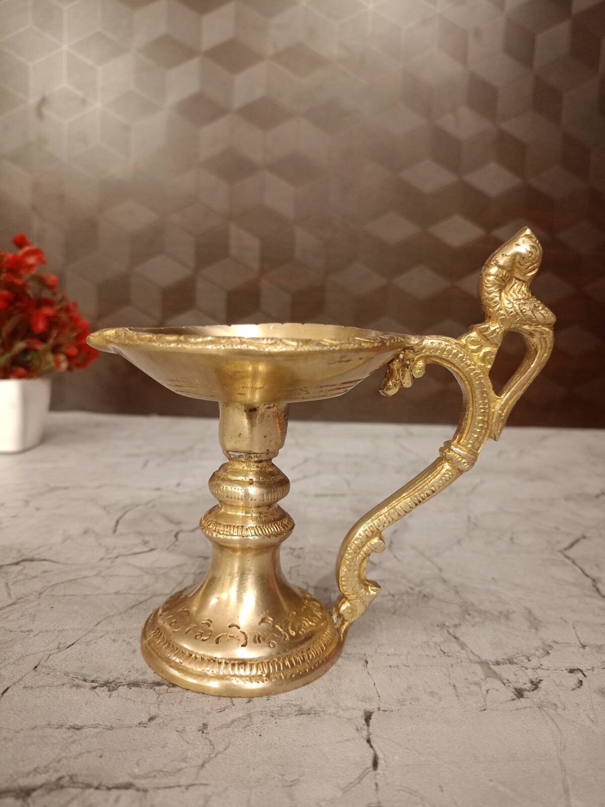 brass single face parrot handle diya pooja gift vgocart coimbatore india scaled