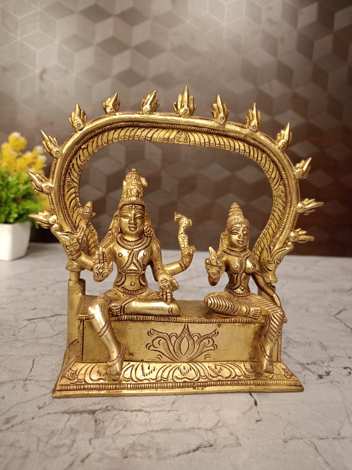 brass arch shiva parvathi idol pooja gift vgocart coimbatore india scaled