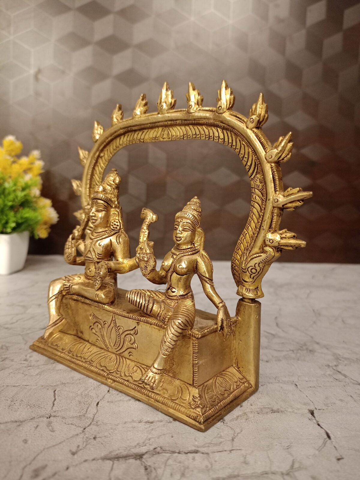 brass arch shiva parvathi idol pooja gift vgocart coimbatore india1 scaled