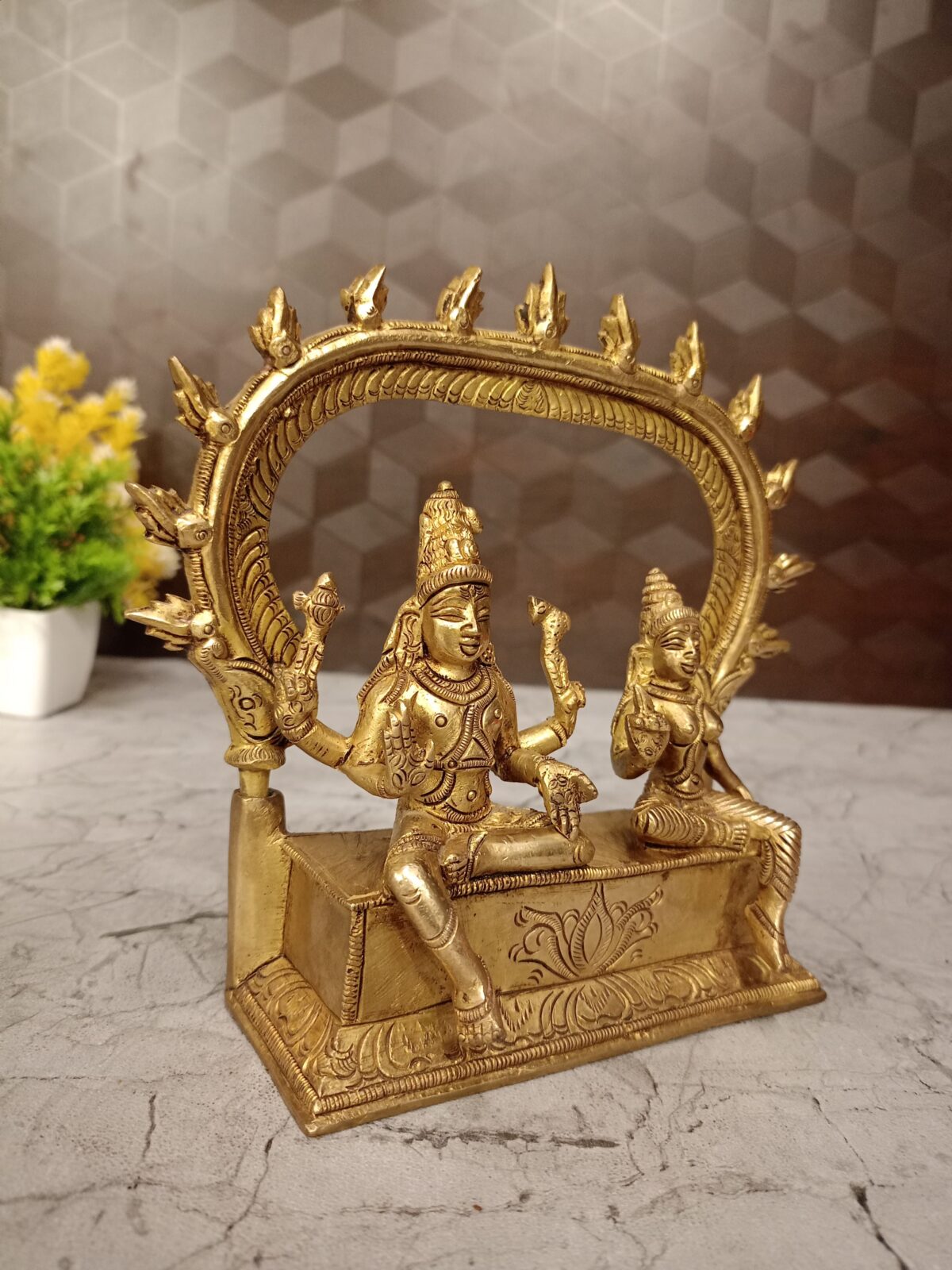 brass arch shiva parvathi idol pooja gift vgocart coimbatore india2 scaled