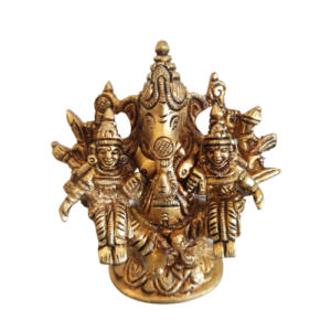 Brass Ganesha with Siddhi Buddhi Idol