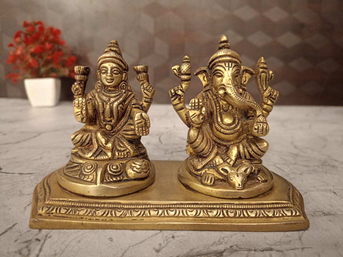 brass lakshmi ganesha idol pooja gift vgocart coimbatore india scaled