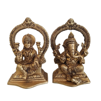 Brass Lakshmi Ganesha Statue with arch