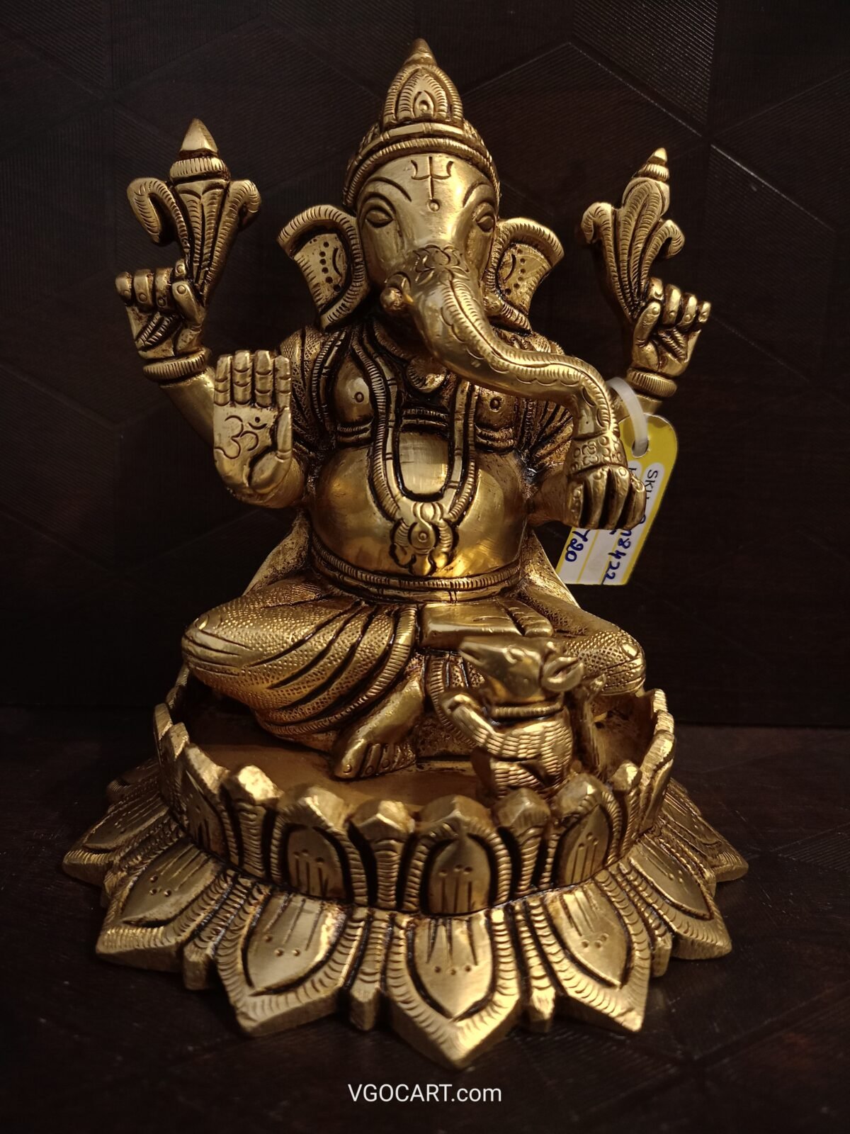 brass lotus base ganesha idol pooja gift vgocart coimbatore india1 scaled